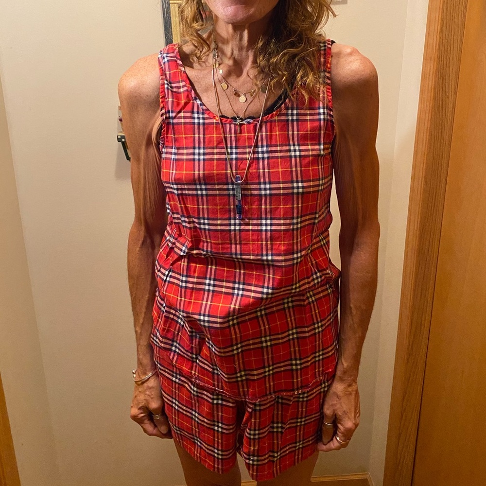 Burberry Red Nova Check 💯% Cotton Pajama Short Set! Like New! Perfect! ❤️❤️ - Picture 2 of 11